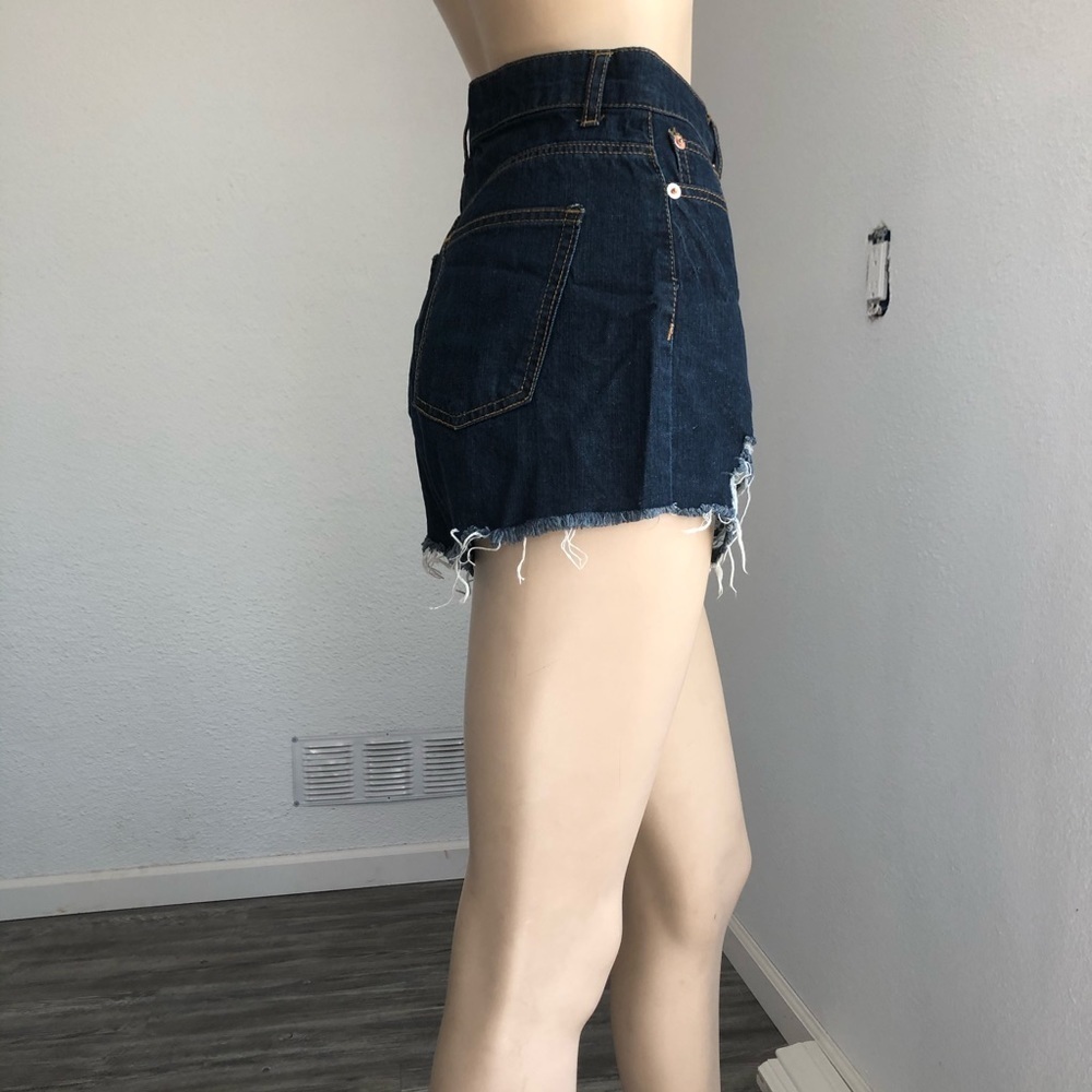 JW signature distressed denim blue shorts size:26